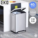 キッチン 雑貨 ごみ箱 ゴミ箱 EKO ダストボックス 40L 40リットル 20L ペダル式 足踏み フタ付き 分別 2分別 蓋 縦型 大容量 大きい 角型 防臭 抗菌 幅44 リビング ダイニング キッチン オフィス(3)