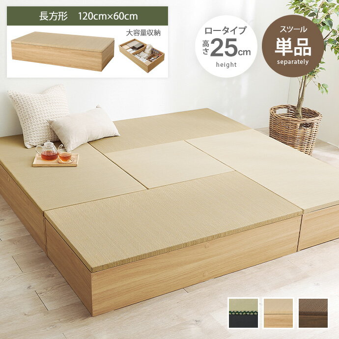樂天商城 - 【MAX50％OFF! 4/24 20:00~20:59限定★】収納ベンチ 収納 ユニット畳 収納ボックス 畳椅子 小上がり チェア オットマン スツール ボックス 収納椅子 チェア 腰掛け フタ付き 収納付き 畳 たたみ ロータイプ 高さ25cm 長方形 キッズスペース 子供 和室 幅120