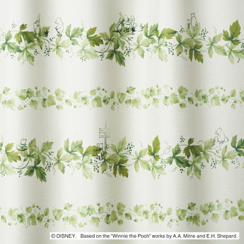 【ポイント5倍】日本製 ディズニー カーテンプーさん/リース(POOH/Wreath)幅100×丈135cm遮光カーテン(遮光2級) 形状記憶 ウォッシャブルメーカー直送返品交換・代引不可商品Disney ドレープ※1枚入り