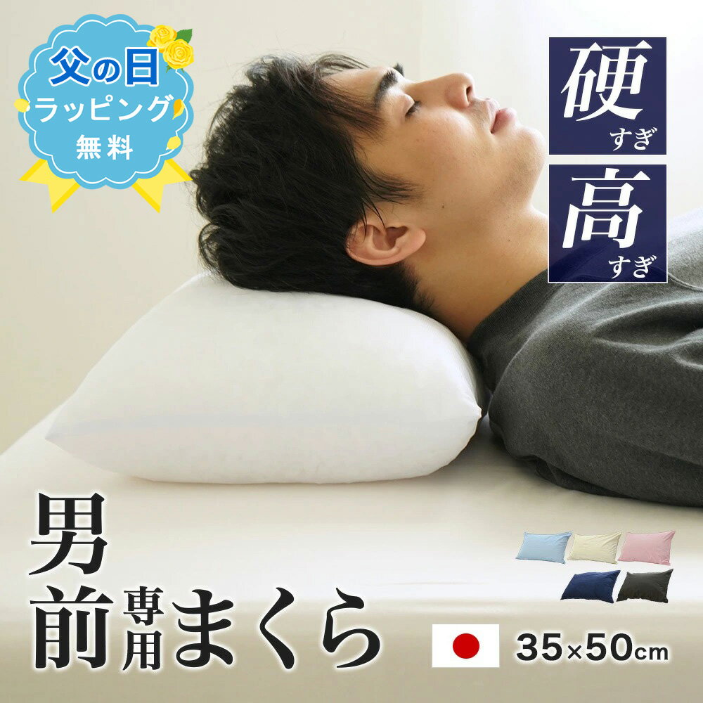 Rakuten - 【10%OFF 楽天スーパーSALE】【父の日ラッピング無料】パイプ枕 硬くて 高い 男（前？）専用枕 レギュラーサイズ 日本製 大粒 35×50cm 高さ約14cm 枕カバー付き 男前枕 硬めのパイプ枕