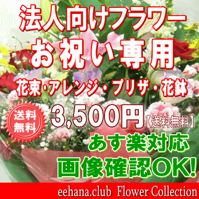 法人向けフラワー★お祝い花専用フラワー3,500円【送料無料】【あす楽対応】【画像閲覧OK！】【メッセージカード付き…