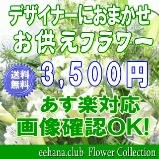 土日祝も営業！お悔やみに贈る花★お供え専用おまかせフラワー3,500円【送料無料】【楽ギフ_包装】【楽ギフ_メッセ】【楽ギフ_メッセ入力】【あす楽対応】【法事 お供え お盆 お彼岸 お供え お悔やみ アレンジ 花束】