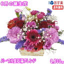 6月の誕生花★パープル宝石箱アレンジメント花言葉付き3,500円【送料無料】【薔薇】【写真付きメッセージ選択可】【楽ギフ_包装】【楽ギフ_メッセ】【楽ギフ_メッ...