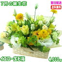7月の誕生花★イエロー宝石箱アレンジ4,000円【送料無料】【トルコキキョウ】【楽ギフ_包装】【楽ギフ_メッセ】【楽ギフ_メッセ入力】【あす楽対応】