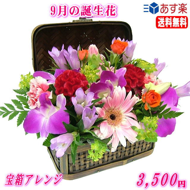 9月の誕生花★宝箱アレンジ3,500円【