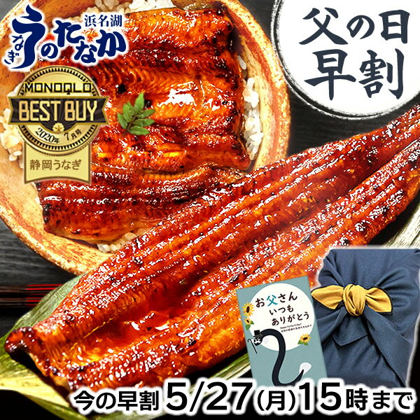 ＼5/27にお値段上がります！／ 父の日 早割 プレゼント うなぎ 国産 蒲焼き ギフト 食べ物 送料無料 鰻 真空パック 食品 人気 クーポン 内祝い 誕生日 お祝い 母の日 あす楽 カーネーション 特大長蒲焼き1本 1尾 カット蒲焼き2枚 【静岡産 通常 AAA 風呂敷】FA [2～3人前]