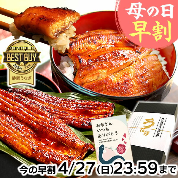 ＼早割ラスト★4/27(日)まで！／ 母の日 プレゼント うなぎ 父の日 国産 蒲焼き 内祝 誕生日 ギフト 食べ物 送料無料 鰻 真空パック お祝い 食品 土用の丑の日 グルメ 人気 クーポン ご褒美 最強配送 90〜110g2本 2尾 【静岡産 通常 AAA 化粧箱】gset [1〜2人前]