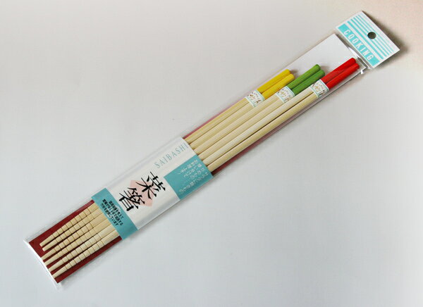 さいばし 3P すべり止め 角カラー お箸 竹製 菜箸 eemon-10006813 漆器とキッチン 祭りのええもん サンプル画像2