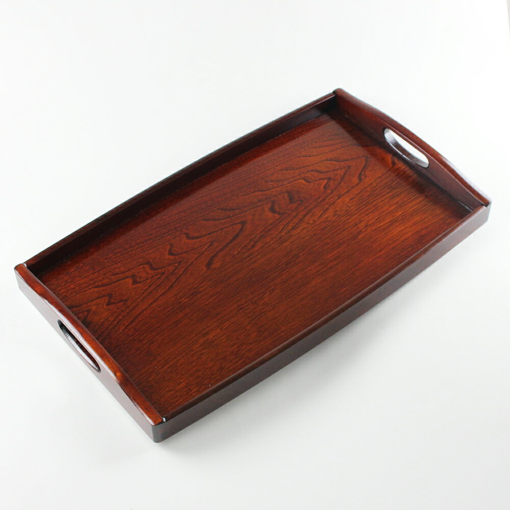 【売り切れ御免・訳ありセール】会津漆器 18.0 胴張 脇取盆 古代 han