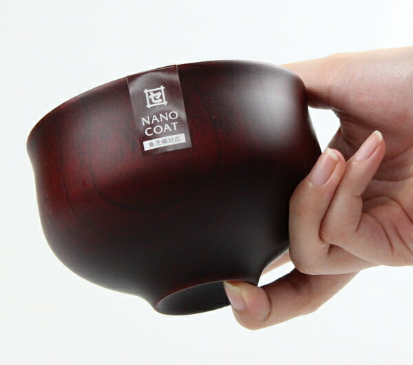 木製 汁椀 食洗機対応 ナノコート（国内加工） KAME Type2 BR （木製椀 木のお椀 銘木椀 食器洗い機対応 お好み椀 多用椀 丼 ナチュラル おしゃれ フォトジェニック） 3