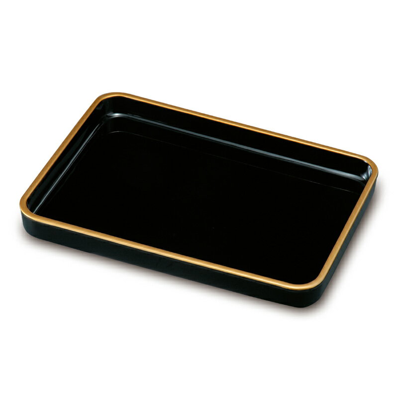 賞状盆 紀州漆器 木製 金縁付き 16.0 カシュー塗 MDF 送料無料 高品質 日本製 国産 伝統工芸 式典 式場 学校 卒業式 入学式 表彰 賞状 行事 漆器 黒塗り 金付き