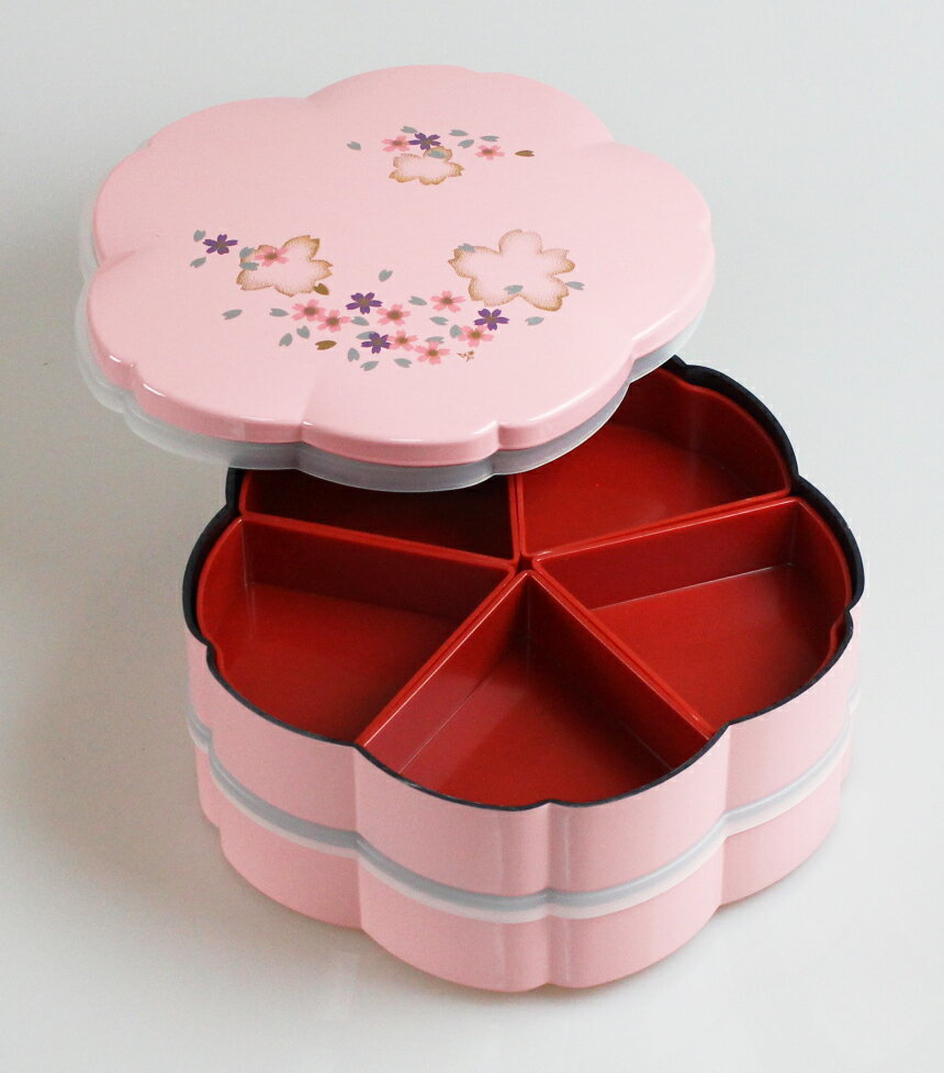 紀州漆器『桜型二段オードブル重箱』