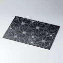ランチョンマット 木製 ランチョンマット 【42cm】越前漆器 木製 花柄 ランチョンマット 長角 黒・銀 12-09604 松屋漆器 お洒落 お盆 トレー 木...