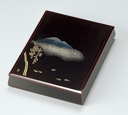 越前漆器 文庫 沈金故郷の詩 溜 12-13201 書類入れ 書類整理箱 松屋漆器