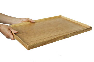 【クーポン有り】【トレー】長角膳 ナチュラル 45cm(木製 トレイ お盆 会席膳 ランチョンマット カフェ 北欧 業務用 木製トレー)