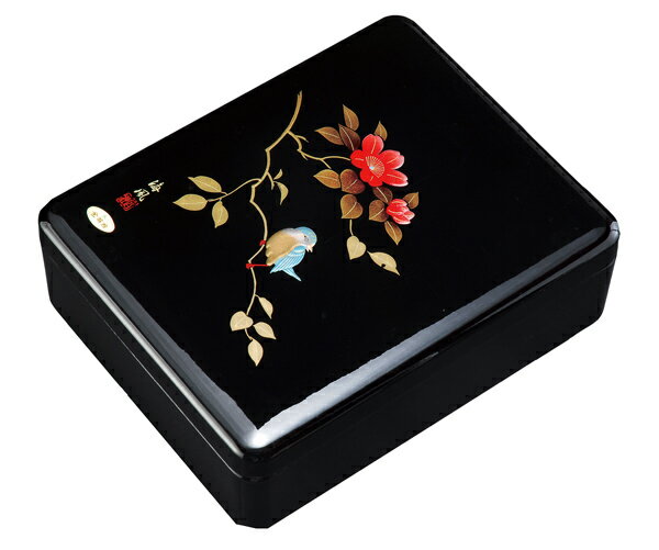 紀州漆器 合口文庫 11.0新丸型 さえずり 金蒔絵 A4判 内梨地(書類入れ 書類整理箱)25514