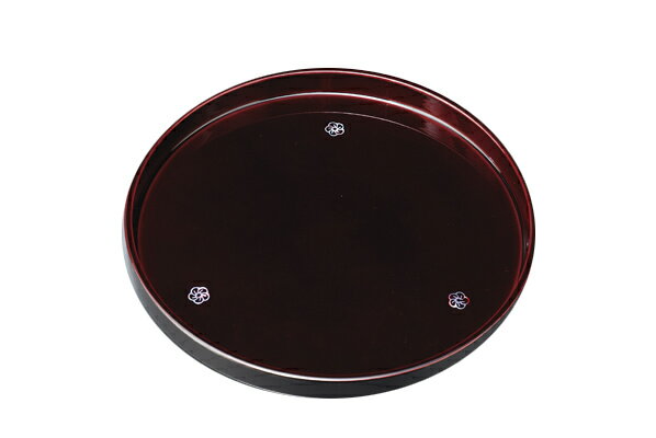 乐天商城 - トレー カフェ 丸盆 お盆 トレー おしゃれ おぼん【φ30cm】紀州漆器 10.0 丸盆 溜 貝貼やまと梅 25-9-8 とれー オボン トレイ カフェトレー 日本製 国産 シンプル 伝統工芸 高級感 上品 贈り物 引っ越し祝い 新生活 ギフト