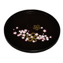 お盆 トレー 丸 お盆 トレー おしゃれ おぼんトレー とれー【φ30cm】紀州漆器 10.0 丸盆 黒 花結び 25-14-5 日本製 運び盆 オボン トレイ シンプル かわいい 高級感 上品 贈り物 引っ越し祝い 新生活 結婚祝い 敬老の日 ギフト