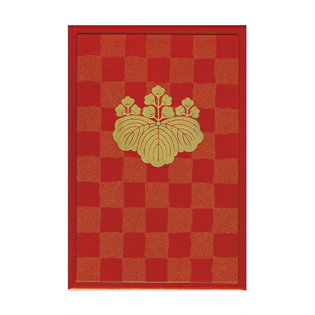 蒔絵 御朱印帳（ご朱印帳）（小） 家紋（朱）