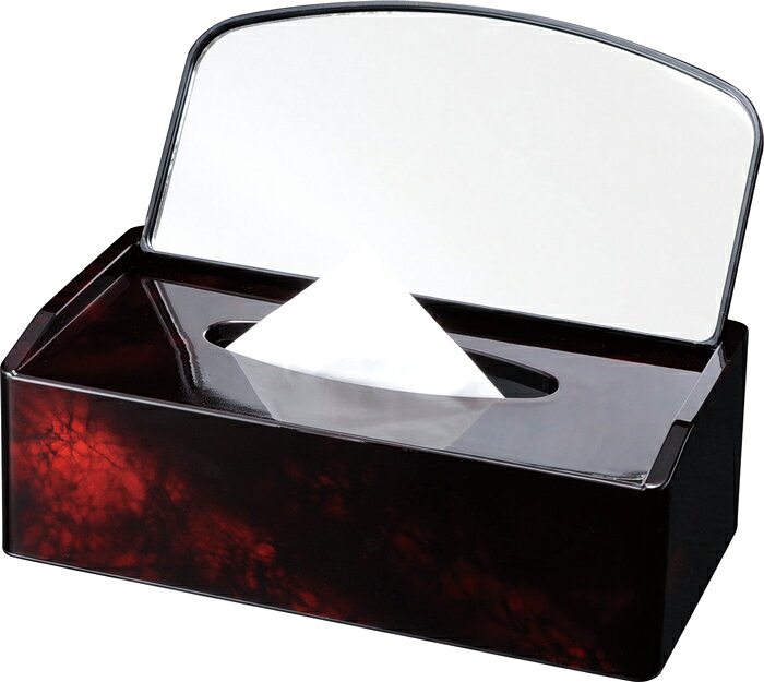 紀州漆器 ティッシュケース 鏡付 コスモス(金蒔絵)(ティッシュBOX ティッシュボックス ティッシュ入れ)23788 [2]