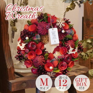 クリスマスリース Mサイズ 20cm Christmas Wreath ドライフラワーリース ナチュラルリース 自然素材 壁面 飾り 装飾 リビング インテリア 室内 玄関 ドア 部屋 壁掛け 天然素材 小ぶり 小さい 小さめ かわいい 12月 冬 季節商品 送料無料