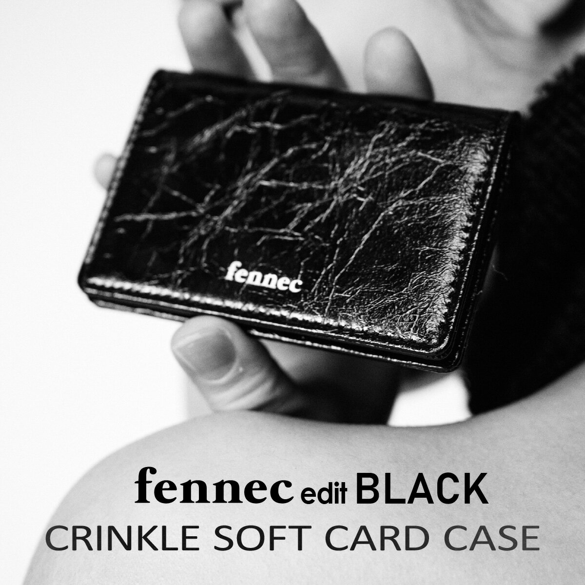 FENNEC CRINKLE SOFT CARD CASE フェネック クリンクルソフトカードケース コインケース カードケース レディース 韓国ファッション 【送料無料】edit BLACK