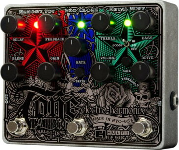 【レビューを書いて次回送料無料クーポンGET】Electro-Harmonix Tone Tattoo 国内用電源アダプター付属 エフェクター [並行輸入品][直輸入品]【エレクトロ・ハーモニクス】【ディストーション】【コーラス】【ディレイ】【新品】【RCP】