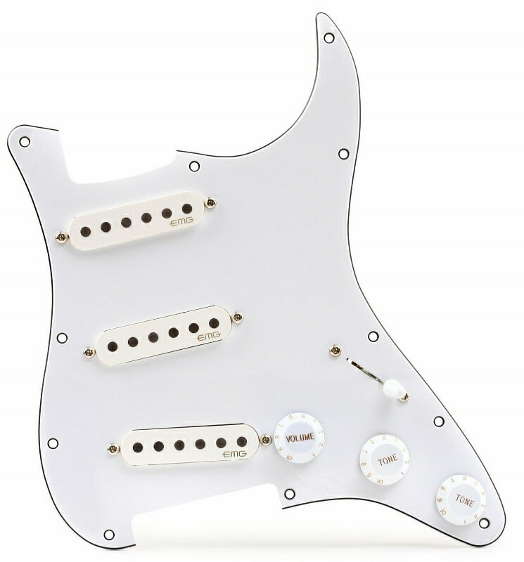 EMG RA-5 Pro Retro Active Strat Style Pre-wired Pickguard S/S/S - White [並行輸入品][直輸入品]【新品】