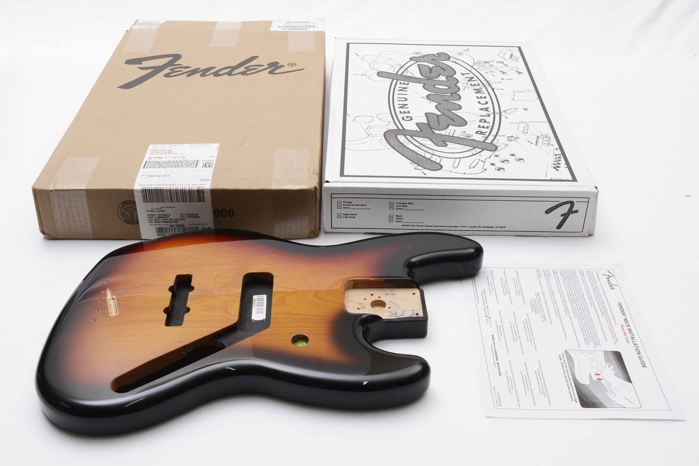 Fender Standard Series Jazz Bass Alder Body, Brown Sunburst