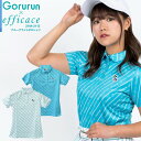 別注コラボアイテム Gorurun x efficace ブルーデライト ポロシャツ セットアップ 対応 ごるらん 山内鈴蘭 エフィカス 大きいサイズ 春夏 S-LL 2104-3112 半袖 速乾 吸水速乾 ストレッチ 21ss 春 夏 レディース ゴルフウェア ゴルフ