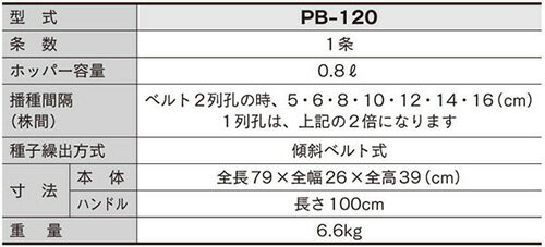 人力野菜播種機 1条（ベルト交換式） PB-120 農作業 農業 みのる産業 シBD 2