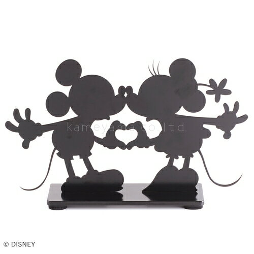 インテリア ミッキー＆ミニーアイアンシルエットC 72140002C カメヤマ 1ケ W300×L70×H180mm ブラック 163-721400-2 置物 飾り 松K直送 センター出荷