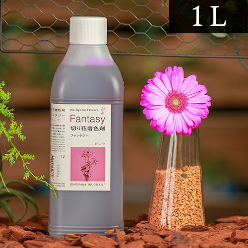 パレス化学 切花着色剤ファンタジー 1L ピンク 茎 生花 ディスプレイ デコレーション フラワーアレンジ 植物 染色 染色液 園芸 ガーデニング 自由研究 実験 プリザーブド 手作り DIY インテリア ハーバリウム 染める パレス化 Z