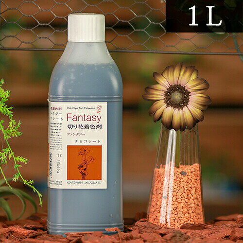 パレス化学 切花着色剤ファンタジー 1L チョコレート 茎 生花 ディスプレイ デコレーション フラワーアレンジ 植物 染色 染色液 園芸 ガーデニング 自由研究 実験 プリザーブド 手作り DIY インテリア ハーバリウム 染める パレス化 Z