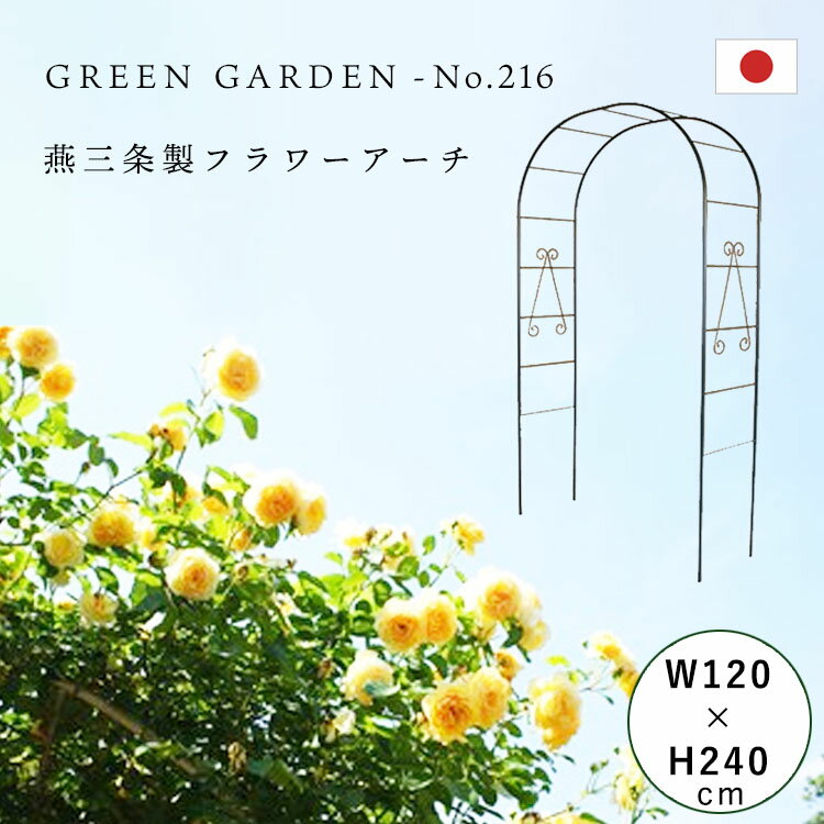 フラワーアーチ 普及型 No.216 日本製 バラアーチ 幅120×高さ240×奥行40cm 薔薇アーチ ガーデンアーチ おしゃれ ガーデニング パーゴラ 園芸 庭 フラワーアレンジ ローズ 蔦 ラティス 丈夫 しっかり 長持ち つるバラ 誘引 GREENGARDEN グリーンガーデン 小林金物 小KD