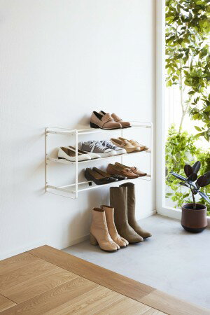 石こうボード壁対応ウォールシューズラック3段　タワー　4506