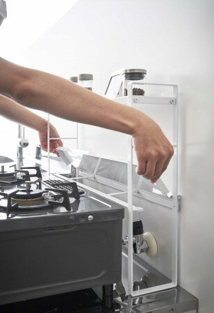 コンロ奥隙間ラック　2段　タワー　tower 山崎実業　デッドスペース ラック ガスコンロ キッチンラック..