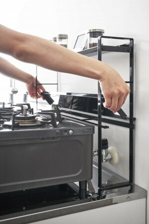 コンロ奥隙間ラック　2段　タワー　tower 山崎実業　デッドスペース ラック ガスコンロ キッチンラック..