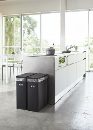 スリム蓋付きゴミ箱 2個組 タワー 5206 tower 山崎実業 ブラック