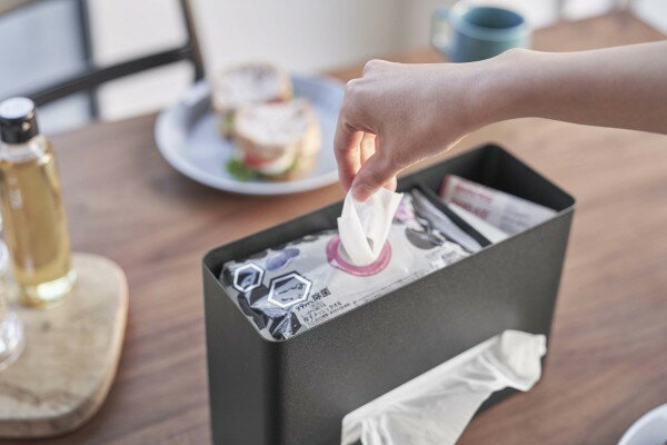 ティッシュ&ウェットシートケース リン 5698 RIN 山崎実業 ティッシュボックスケース ウェットティッシュケース 両方 2WAY [3]