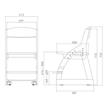 木製チェア 4STEP CHAIR 板座 CDC-761WW [2]