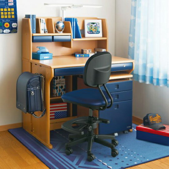 コイズミ 学習チェア 回転チェア ジャストフィットチェア CDY-373BKNB ネイビー [2]