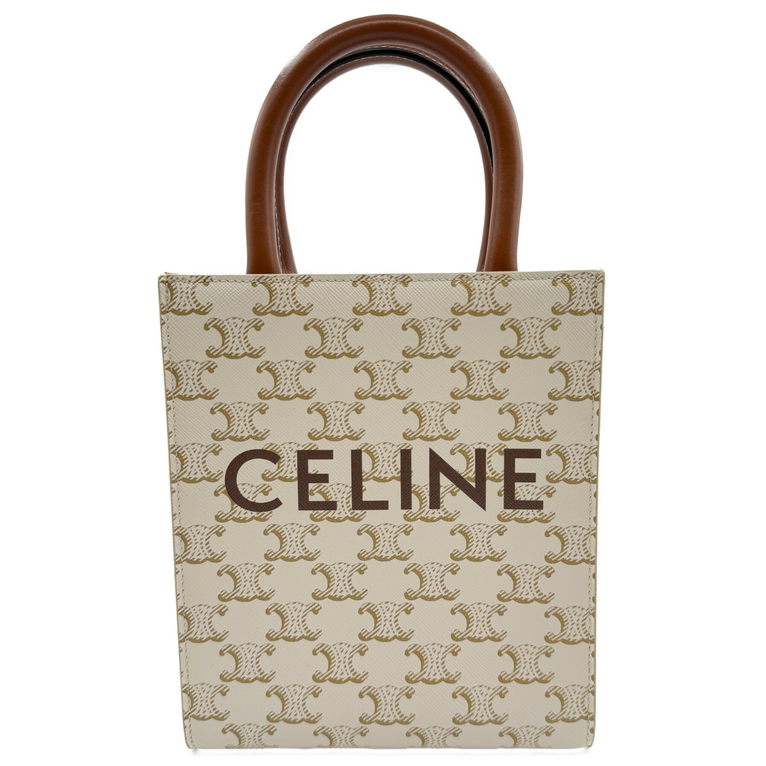 Rakuten - セリーヌ バーティカル カバ ミニ ロゴ ホワイト PVC/レザー ゴールド金具 中古A 194372 CELINE レディース バッグ ショルダーバッグ レザー 2WAYショルダー 白