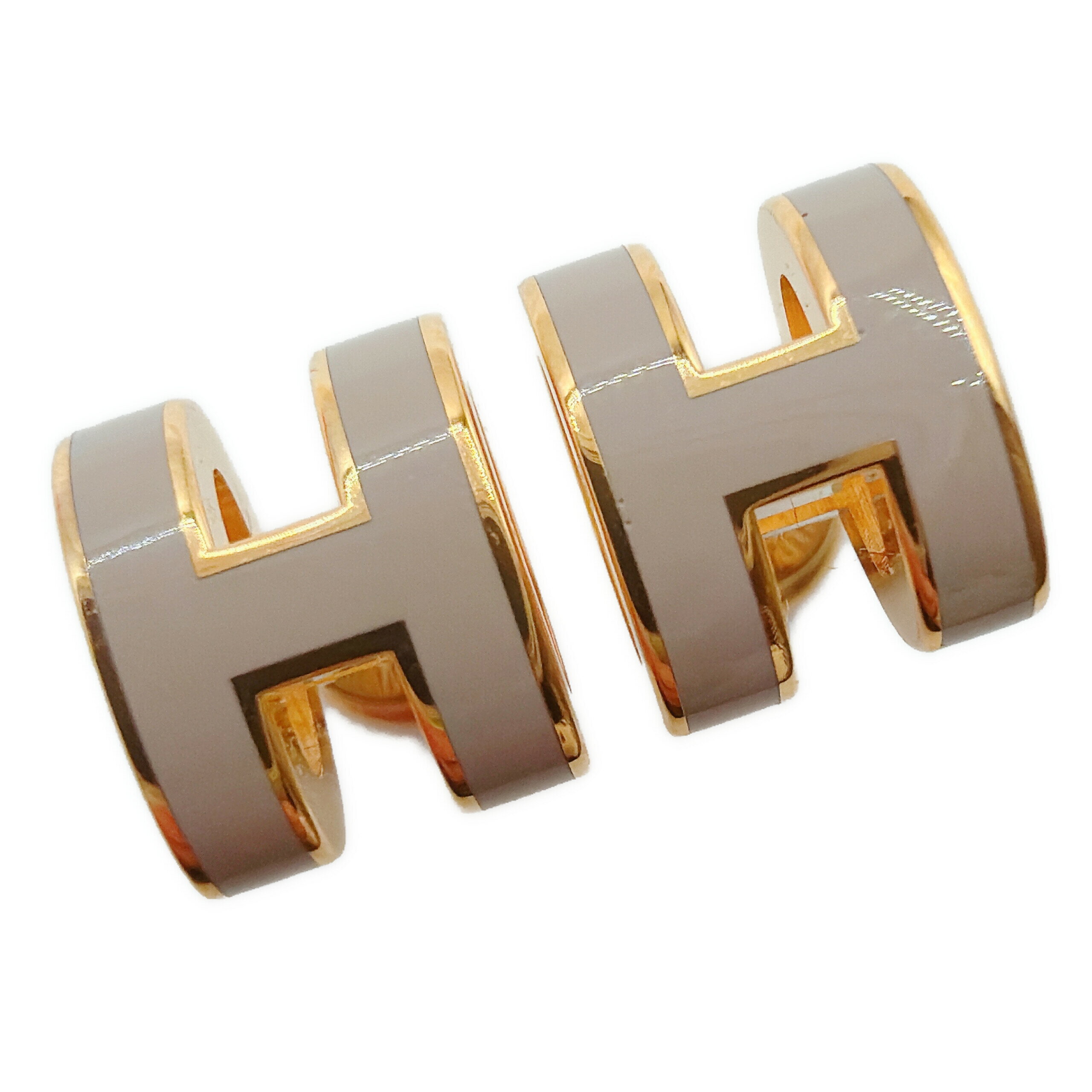 Rakuten - エルメス ポップアッシュ ピアス ミニ マロングラッセ ラッカーメタル ゴールド金具 未使用 HERMES レディース アクセサリー