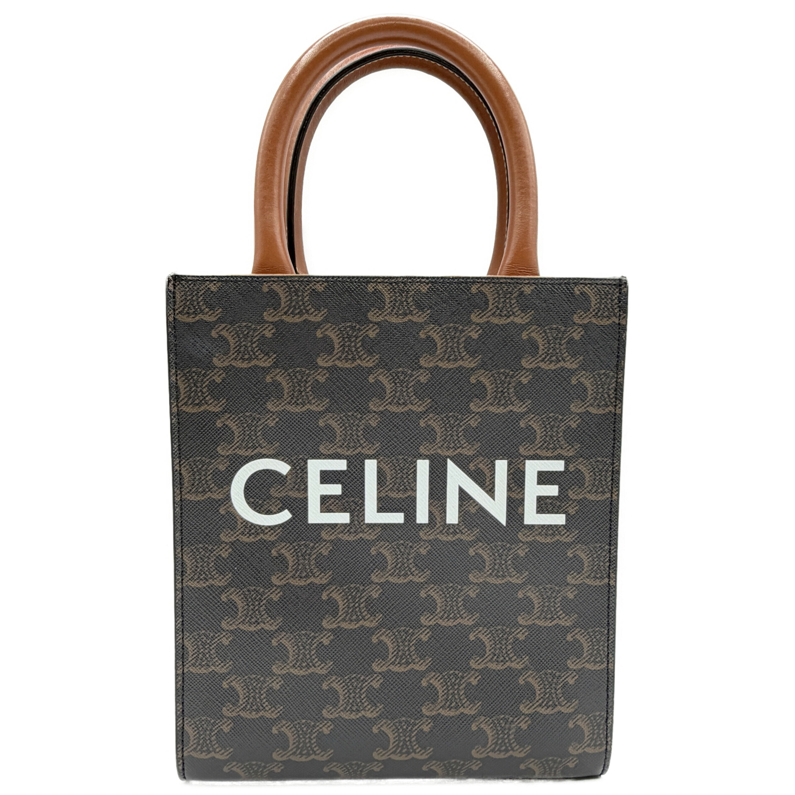 Rakuten - セリーヌ バーティカル カバ ミニ ロゴ タン PVC/レザー ゴールド金具 中古A 194372 CELINE レディース バッグ ショルダーバッグ レザー 2WAYショルダー