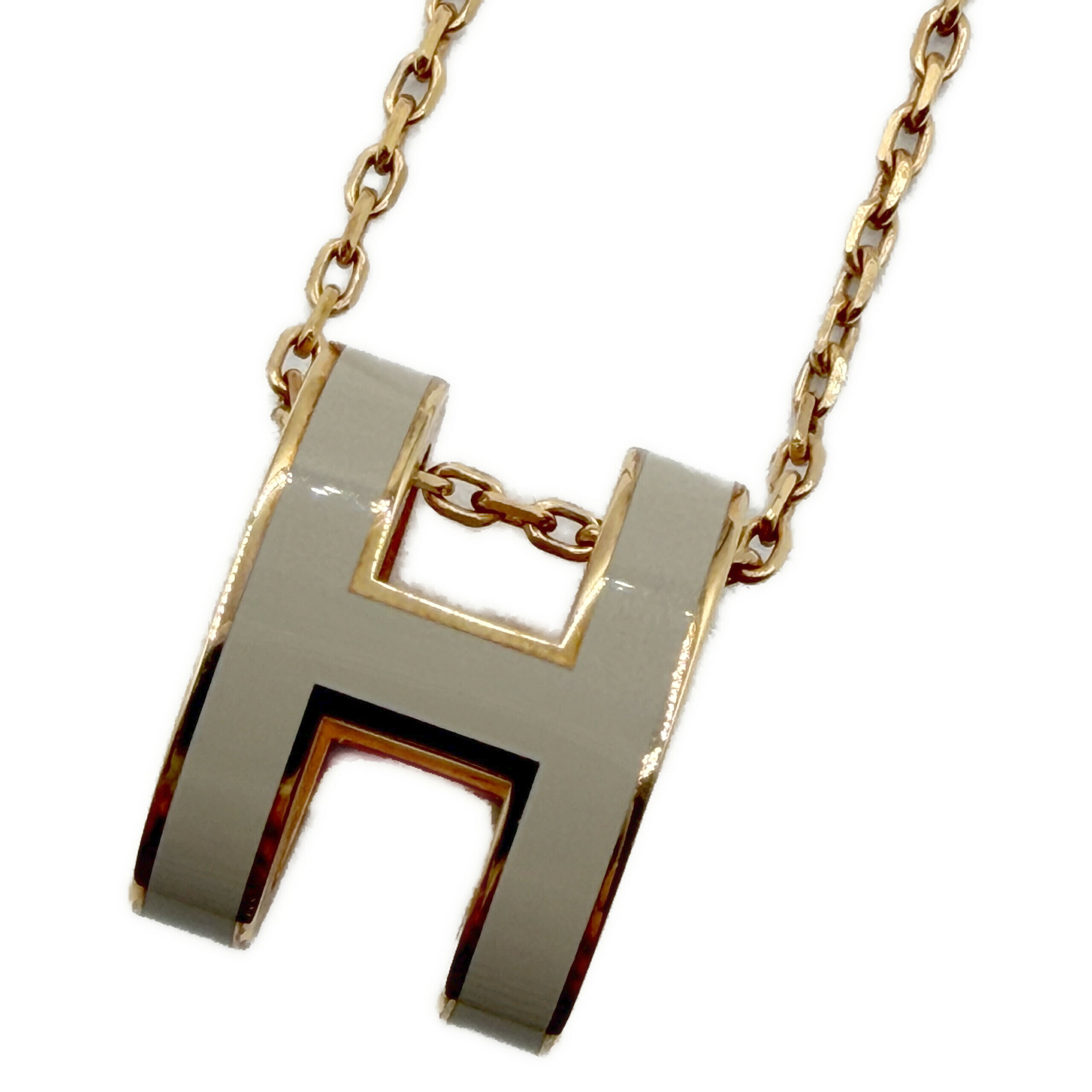 Rakuten - エルメス ポップアッシュ ネックレス マロングラッセ ラッカーメタル ゴールド金具 新品同様 HERMES レディース アクセサリー