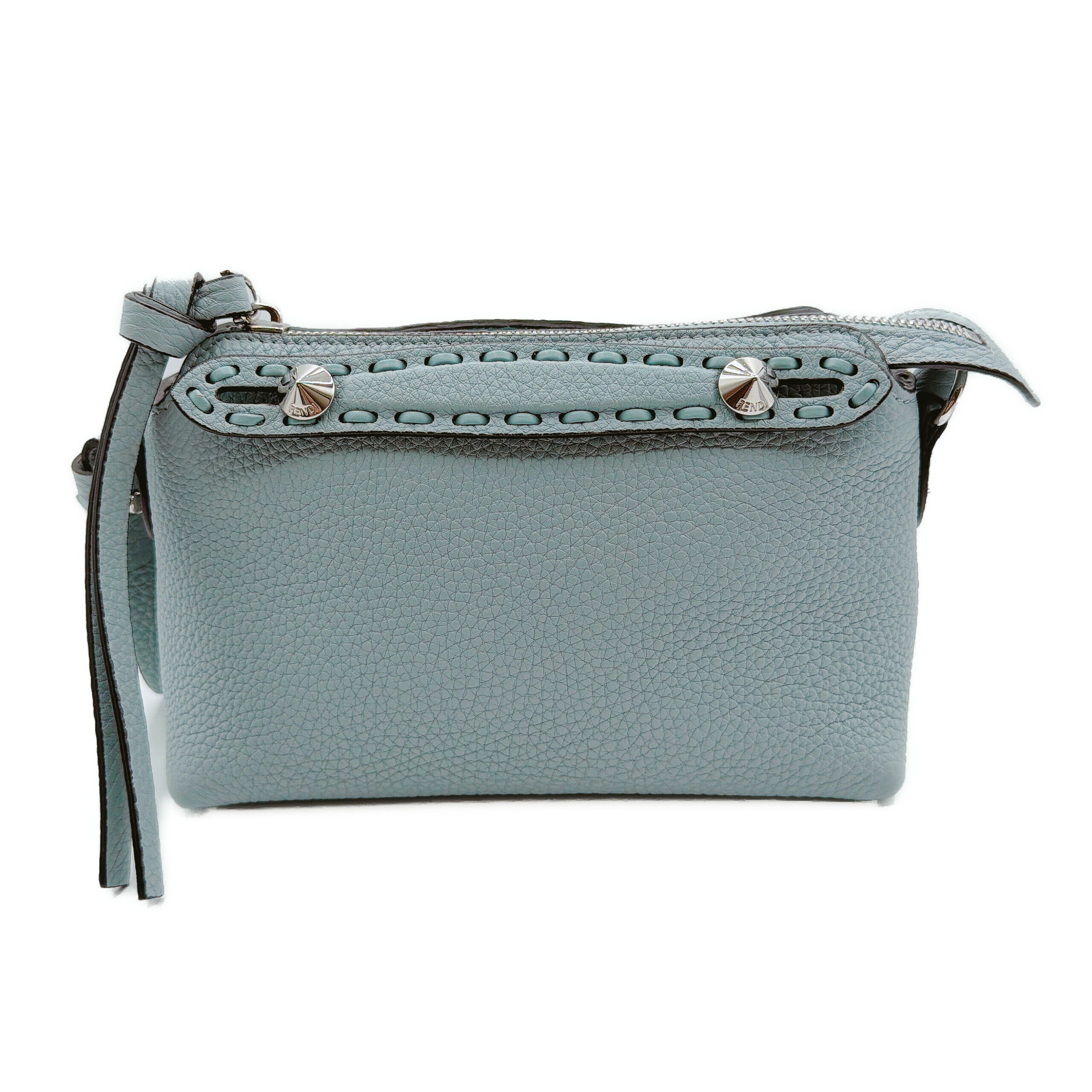 FENDI - フェンディ バイザウエイ セレリア ミニ ブルー レザー シルバー金具 新品同様 8BS098 FENDI レディース ハンドバッグ 2WAYショルダーバッグ