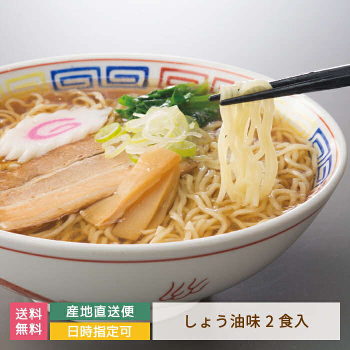 河京喜多方ラーメン 2食入しょう油味（生麺120g×2袋・醤油スープ35g×2袋）*　福島県　喜多方　送料無料　お土産　おみやげ　自家製麺　お得