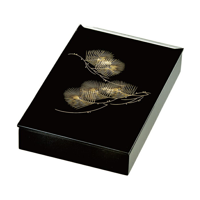 [21-13-5] 黒 葉書入れ 沈金松 *