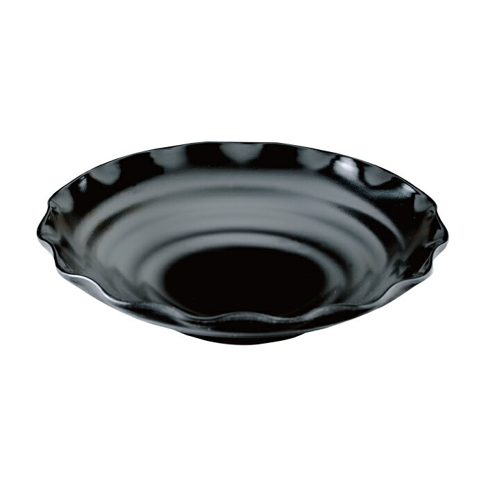 [21-40-4] 黒 8.0 さざなみ鉢 *